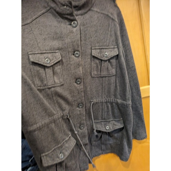 Torrid Sz Plus 1 Drape Front Anorak Jacket Olive Green - Picture 2 of 6